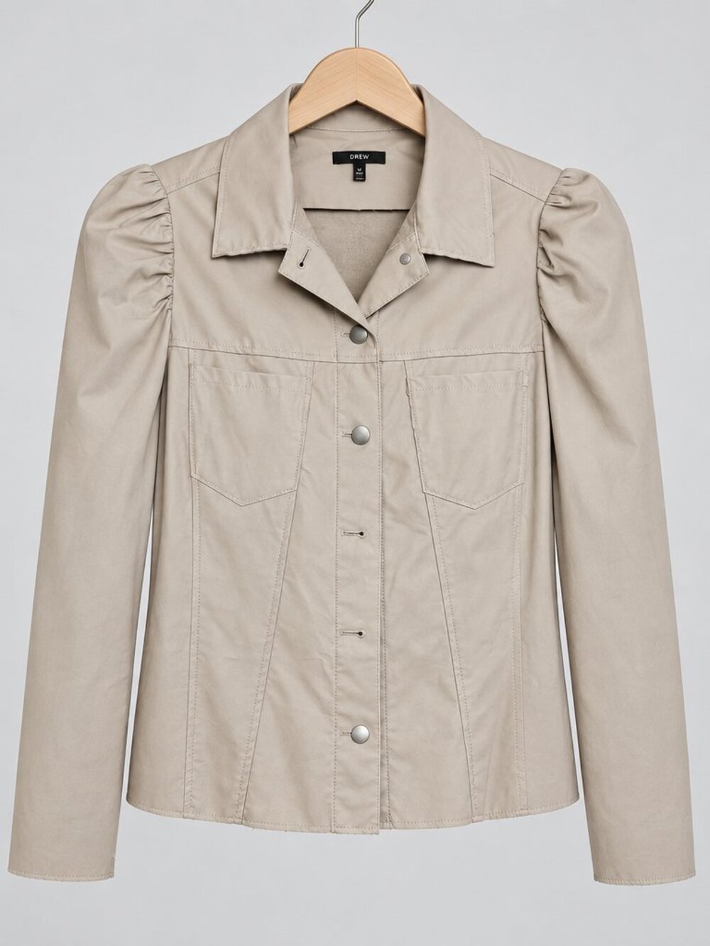 Drew Faux Leather Puff Sleeve Jacket Size M